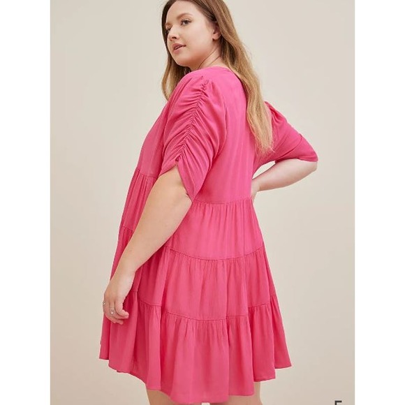 Torrid Swim Cover Up Cardigan Womens 1X 14W 16W Crinkle Gauze Beach Boho Ruffles - Picture 4 of 12